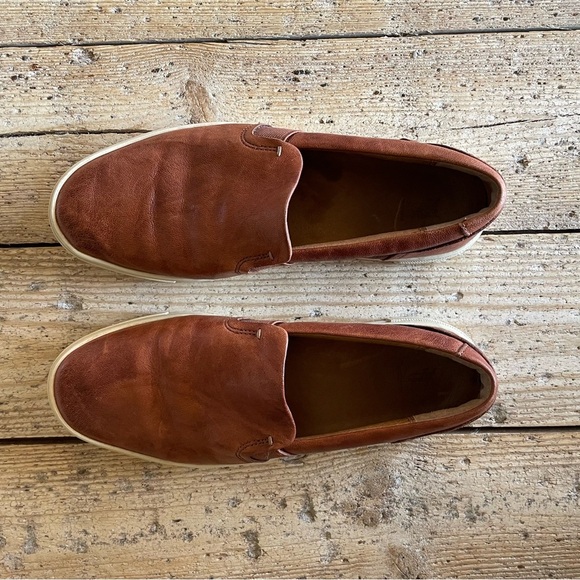 Frye Ivy Leather Slip-On Sneakers Cognac Brown Women’s 6.5 - Picture 3 of 12